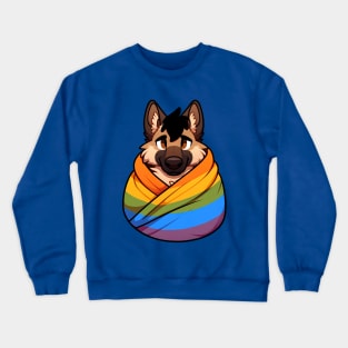 Comfy Womfy Furry Pride German Shepherd LGBTQ Rainbow Crewneck Sweatshirt